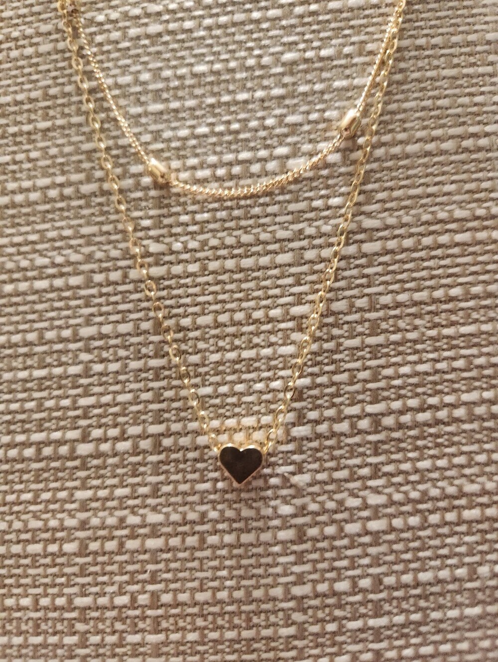 Fashion Gold Tone Layered Heart Pendant Necklace - Picture 2 of 3